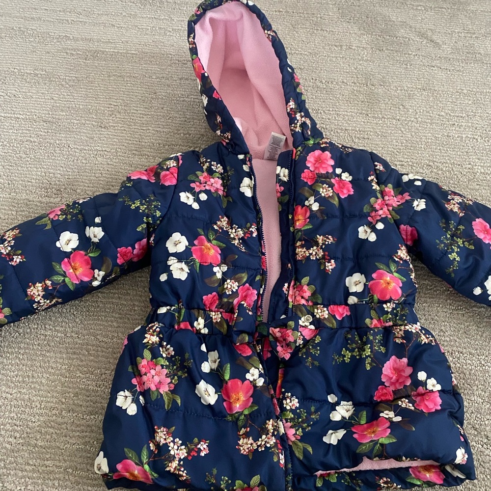 Floral Hooded Puffer Jacket 4t